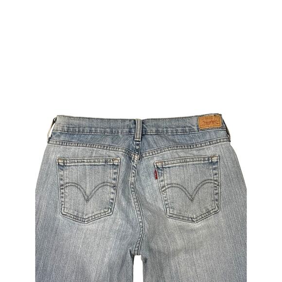 Levis 505 Jeans Womens 4 Blue Straight Leg Stretch Denim Distressed Light Wash - Picture 3 of 11
